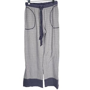 Layla Pajama Pants S Womens Pull On Purple White Pockets Straight Leg Sleepwear
